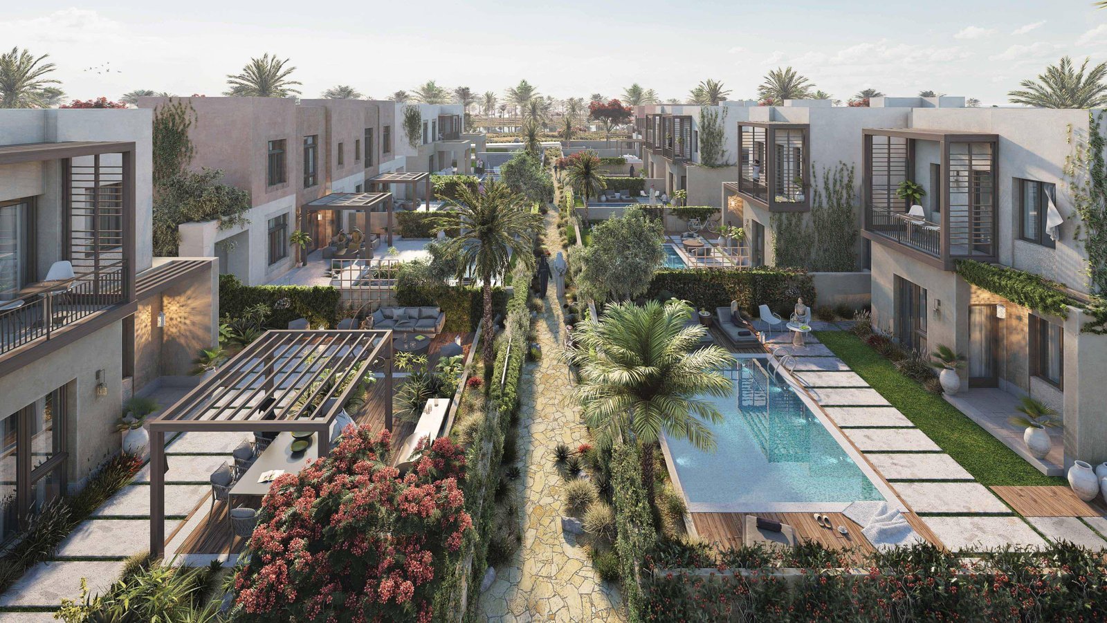 Al Jurf Villas by IMKAN featuring luxury residences surrounded by lush landscapes in Al Jurf Gardens, Abu Dhabi